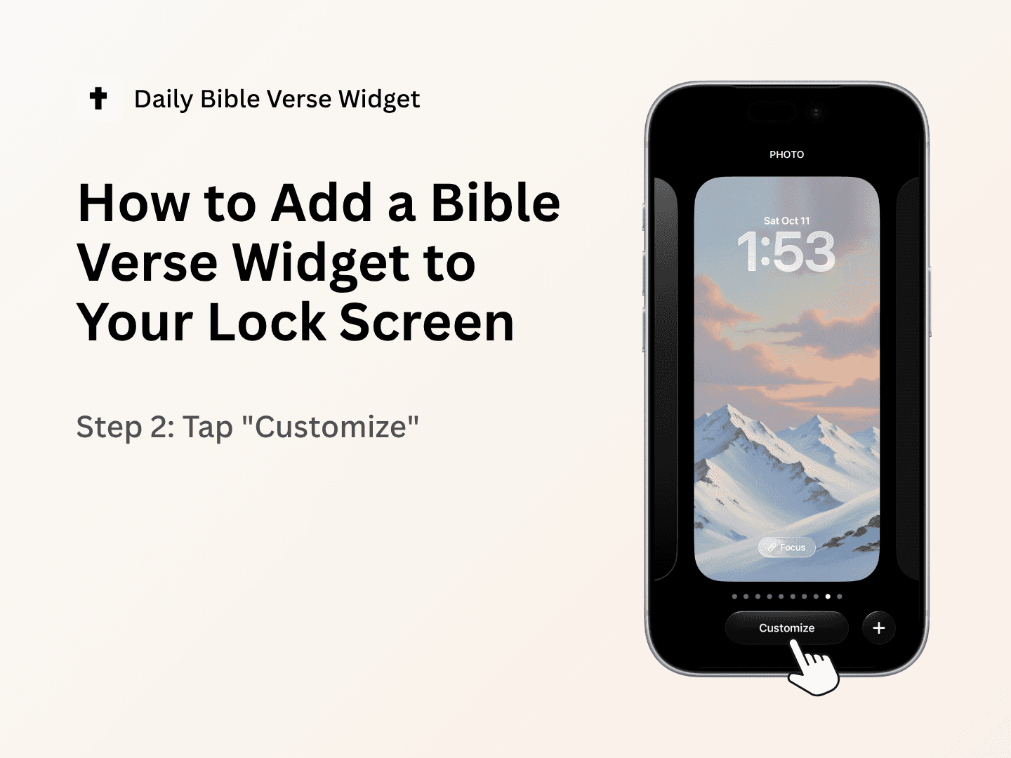 Tap Customize on the Lock Screen editor